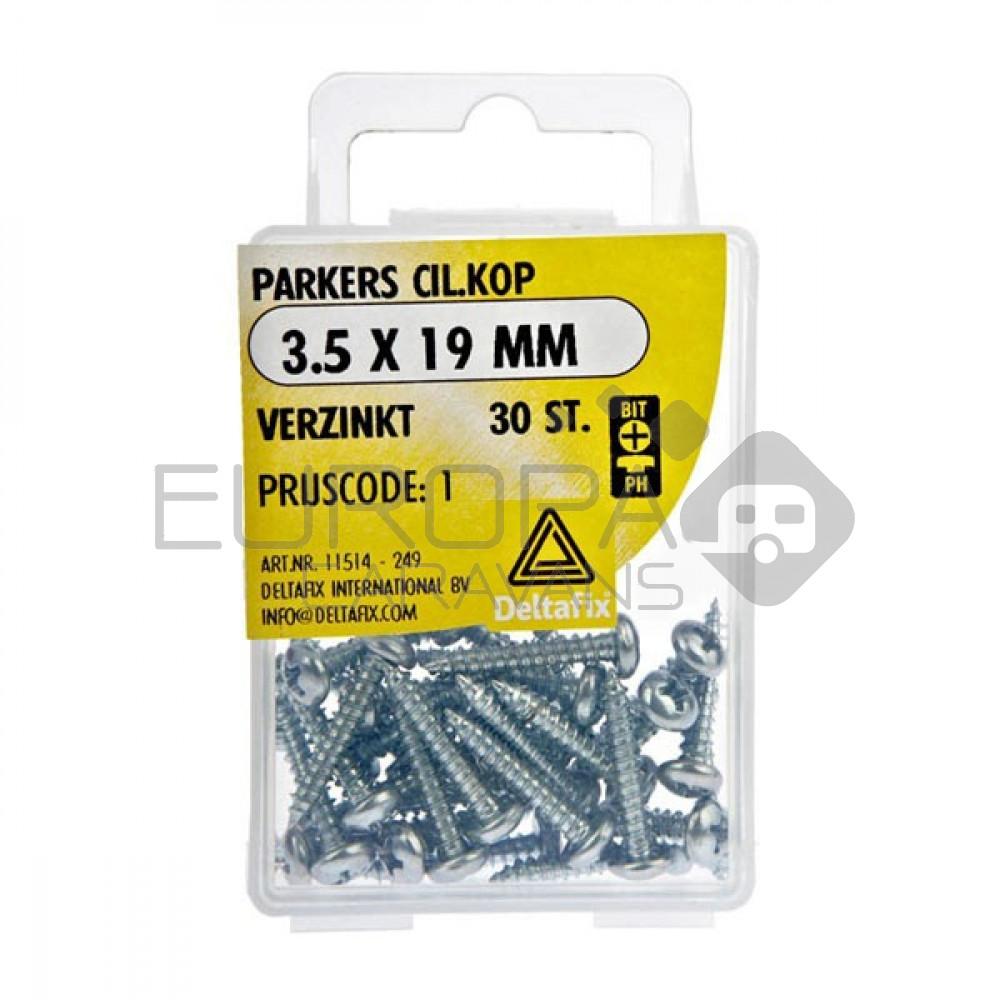 Deltafix Parker CK Verzinkt 3.5x19mm Set 30st