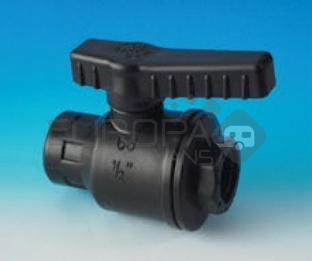 Aftapkraan zwart 30mm slangverbinding