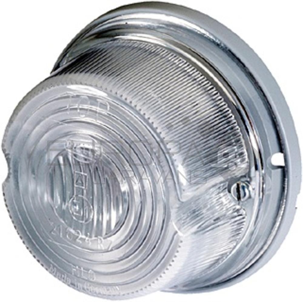 Hella Breedtelicht Rond Opbouw Wit Onderplaat Zilver