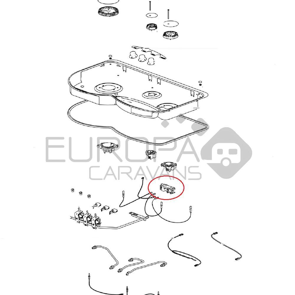 Thetford Hob 353 serie Onstekingsautomaat