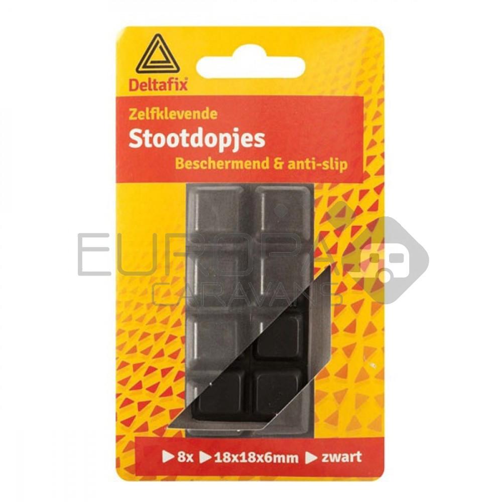Deltafix Stootdopjes 18x18mm Zwart set 8st