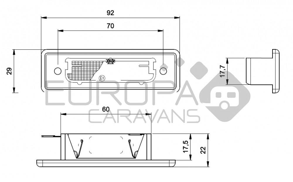 Jokon Kentekenverlichting K570 Inbouw Links 12/24V