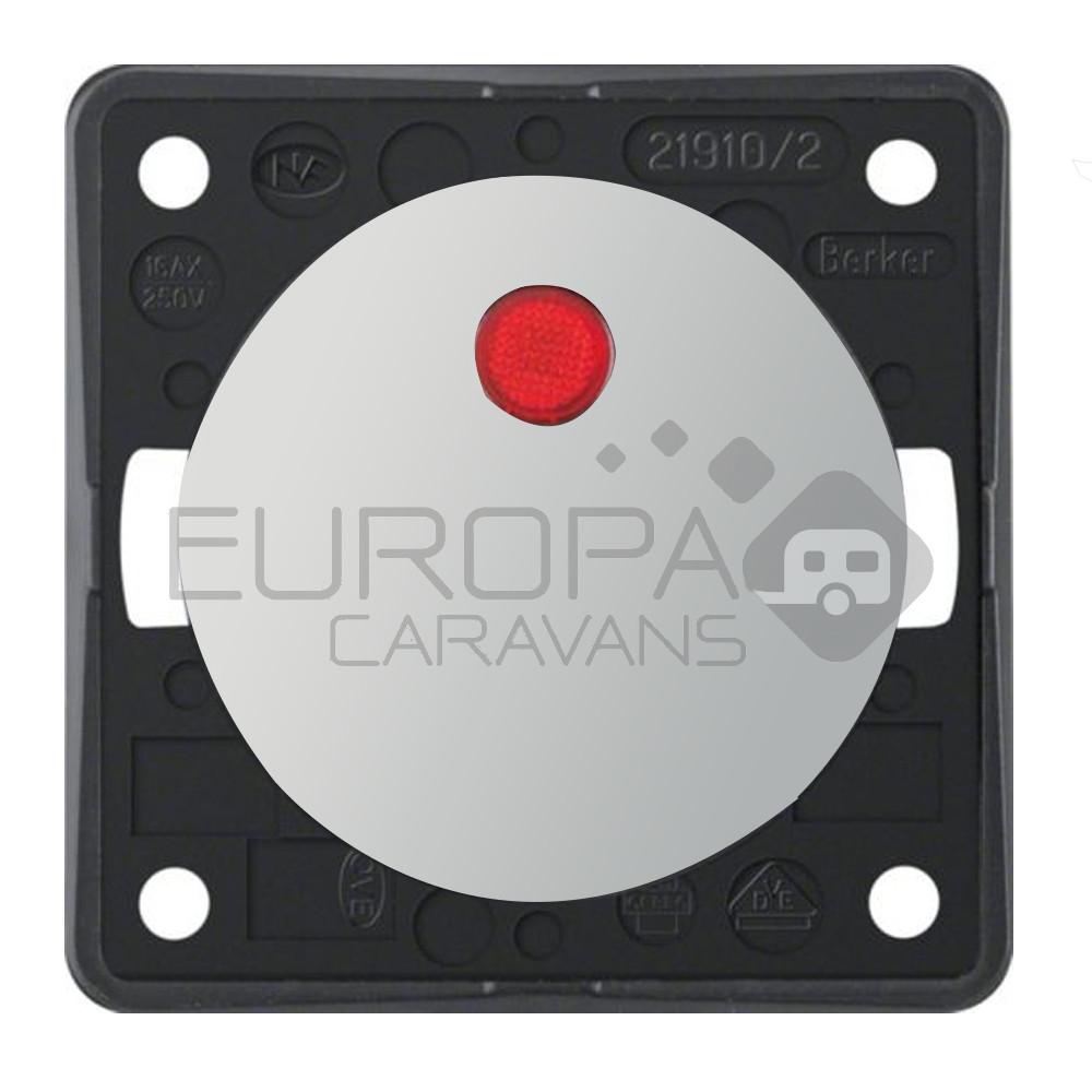 Berker Uitschakelaar Flow/Pure met Lampje Inbouw Chroom Hoogglans