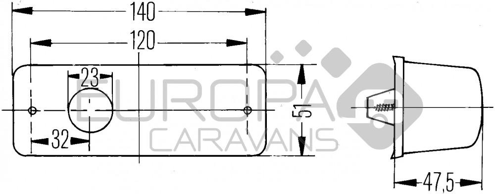 Hella Knipperlicht Extra Categorie 5/6 Links Rechthoekig Oranje 12/24V